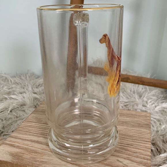 Vintage Clear Glass Beer Mug Irish Setter and Labrador Retriever - Picture 13 of 17